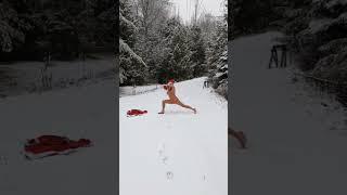 Happy New Year from Yoga Teacher! Let's all experience Yoga on the snow!