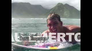 Beau Emerton Pro Surfing Travel Tips with Surfing Wipeout Fin Chops Nasty Cuts & Stitches.