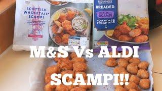 M&S Scottish Wholetail Scampi Vs ALDI Breaded Wholetail Scampi | Comparison | Food Review