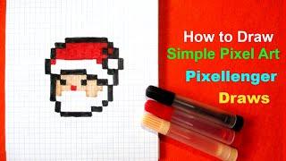 How to Draw Santa Claus Simple Picture Pixel Art for Kids 如何繪製 कैसे आकर्षित करने के लिए