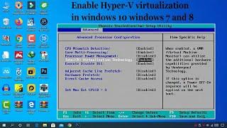 how to enable virtualization in windows 7, 10 || Enable Hyper-V In Bios