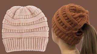 latest ladies cap design/very easy cap knitting tutorial/topi banane ka tarika/woolen topi ka design