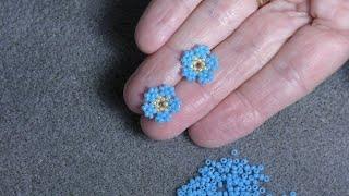 Tutorial: Another way Forget me not Beaded Flower. Незабудка из бисера