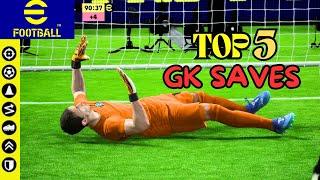 Efootball 2025 TOP-5 Best Goalkeepers Saves || Best Goalkeepers Epic Saves In efootball