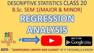 CLASS 20 REGRESSION ANALYSIS