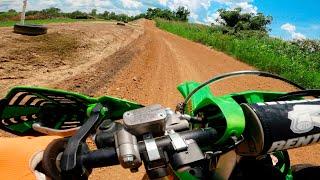 Riding a KX450