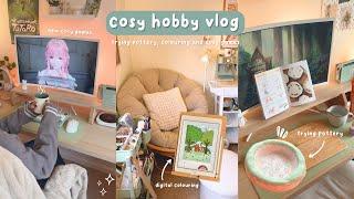 Cozy Hobby Vlog ┃trying pottery, colouring & cozy games