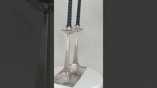 James Dixon English silver candlesticks