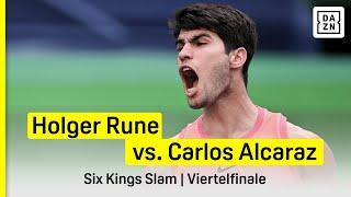 Holger Rune vs Carlos Alcaraz: Six Kings Slam | Viertelfinale | DAZN Highlights