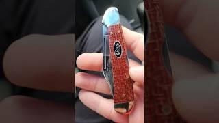 Case Copperlock in red burlap micarta and carbon steel