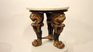 Antique Regency Revival Marble Top Occasional Table