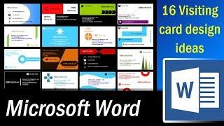 16 Visiting card design ideas in MS Word Part 1   Microsoft Word Tutorial