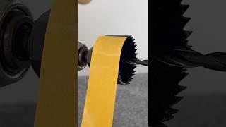 Awesome trick with a drill and a hole saw. #woodworking #short