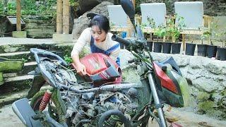 Talented Girl Repairs Rusty Motorcycle