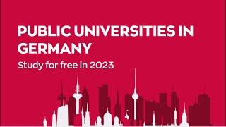 Public Universities in Germany: Study for free in 2023