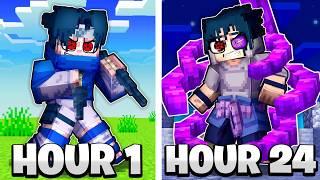 I Spent 24 Hours as an UCHIHA in Naruto Minecraft!