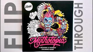 Mythotopia: A Dragons and Doodles Coloring Book by Vexx Flip Through