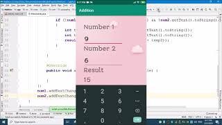 How to add two numbers without using any buttons in android studio Premiere