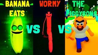 BANANA EATS vs WORMY vs THE PIGGYSONS ROBLOX 로블록스 바나나잇츠 vs 워미 vs 더피기선스