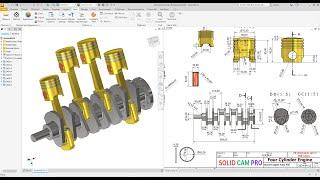 Create Four Cylinder Engine And  Assembly + Animation in  Autodesk Inventor Ex 42