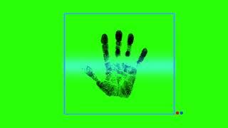 СКАН ОТПЕЧАТКА РУКИ на ЗЕЛЕНОМ ФОНЕ / SCANNING of HANDPRINT for SECURITY UNLOCKING