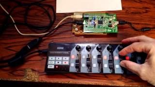 STM32F4 Discovery + Korg NanoKontrol : synth with MIDI USB host