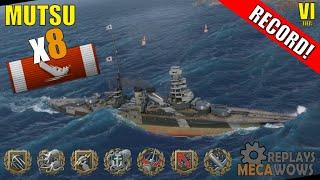 Mutsu 8 Kills & 142k Damage | World of Warships Gameplay