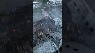 The great fire of rushden is still burning ,fire crews have done a great job #rushden#fire#monoworld