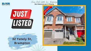 Just Listed: 32 Yately St, Brampton, for Lease