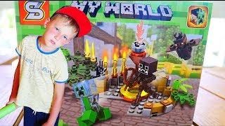 Китайский LEGO Minecraft /Скелет Визир и Заряженный Крипер / The Skeleton Attack