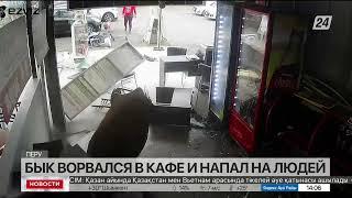 Бык ворвался в кафе в Перу и напал на людей