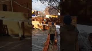 Гараж  10×10 Каменщик Кирпичная стена своими руками