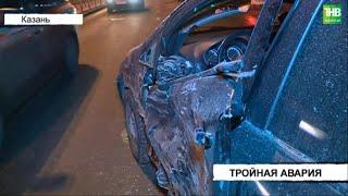 В Казани на улице Тихомирова произошла тройная авария | ТНВ