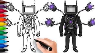 HOW TO DRAW NEW LARGE TV MAN | Skibidi Toilet Multiverse 44 - Easy Step by Step Drawing