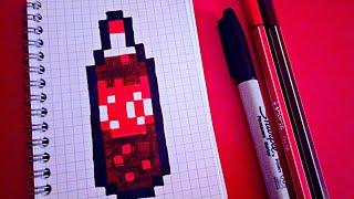 Рисунки по клеточкам Kак нарисовать по клеточкам Кока Колу. How to draw Coca Cola MINI PIXEL ART