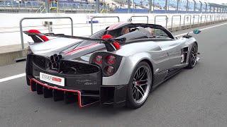 $4.0 Million Pagani Huayra BC Roadster - Start up, Fly By & SOUNDS!