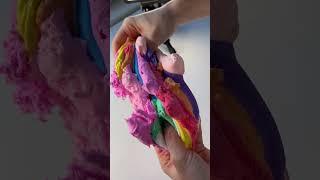 What should I do with these colourful clay chunks?  #shorts #slime #asmr