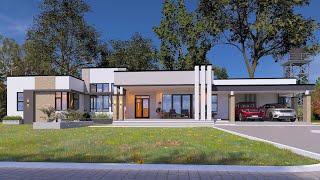Unbelievable 4 Bedroom Flat Roof House Design  | Modern Hidden Roof Masterpiece + FREE Floor Plan!