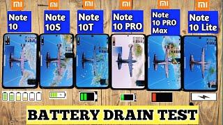 Redmi Note 10 Pro vs Note 10 vs Note 10S vs Note 10T vs Note 10 Lite |  Battery Drain Test |