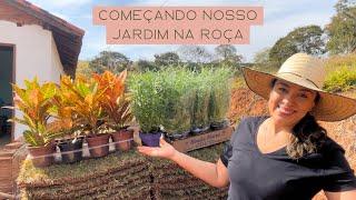 NOSSO JARDIM NA ROÇA COM GRAMA ESMERALDA, CRÓTONS E LAVANDAS | SÍTIO DO ZERO EM MONTE SIÃO