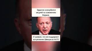 Эрдоган заявил, что не поддержит вступление Швеции в НАТО. #эрдоган #новости