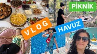 BAYRAM KAHVALTISI  PİKNİĞE GİTTİK  KAN VERDİ  HAVUZ KEYFİ  AQUAPARK HAVUZ VLOG  MANGAL YAPTIK