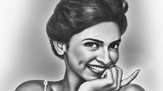 Portrait Draw of Deepika Padukone Pencil Sketch