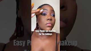 Easy Purple Eye makeup for holidays! #makeuptutorial #shortfeed #makeuptips #eyemakeup #grwmmakeup