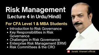 Introduction to Risk Management | CFA & MBA | Lecture 4 in Urdu/Hindi | Risk Governance Explained