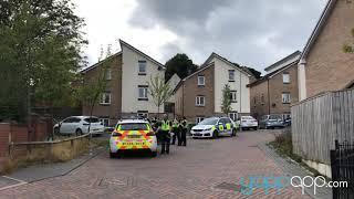 Police In Batley At The Scene Of A Damaged Car