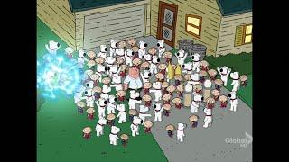 Family Guy - Multiple Brians and Stewies from different futures