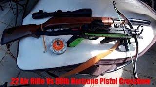 .22 Air Rifle vs 80lb Horizone Pistol Crossbow