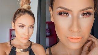 HOW TO: Top Knot + Coral Makeup