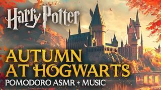  Harry Potter Pomodoro: FALL AT HOGWARTS ️ Harry Potter Study Session, Autumn ASMR Ambience